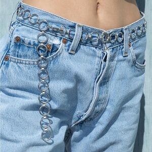 brandy melville silver circle chain link belt